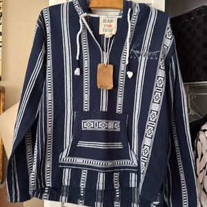 Beach By Exist Navy and White Striped Women's Jacket